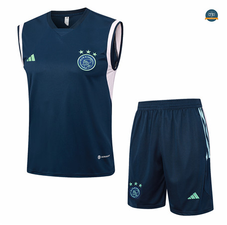 Comprar Cfb3 Camiseta Entrenamiento AFC Ajax Chaleco Pantalones Equipación Azul Marino 2023/2024 baratas