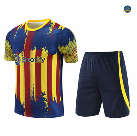Diseñar Cfb3 Camiseta Entrenamiento Barcelona + Pantalones Cortos Equipación Amarillo 2023/2024 baratas