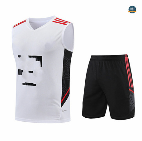 Comprar Cfb3 Camiseta Entrenamiento Bayern Munich Chaleco Pantalones Equipación Blanco 2023/2024 baratas
