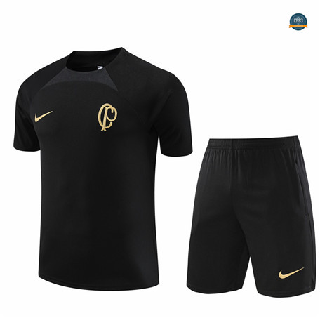Diseñar Cfb3 Camiseta Entrenamiento Corinthians + Pantalones Cortos Equipación Negro 2023/2024 baratas