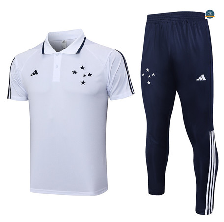 Diseñar Cfb3 Camiseta Entrenamiento Cruzeiro Polo + Pantalones Equipación Blanco 2023/2024 baratas