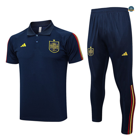 Comprar Cfb3 Camiseta Entrenamiento España Polo + Pantalones Equipación Azul 2023/2024 baratas