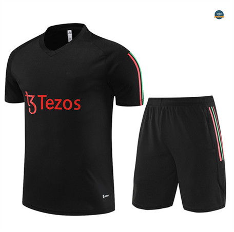 Comprar Cfb3 Camiseta Entrenamiento Manchester United + Pantalones Cortos Equipación Negro 2023/2024 baratas