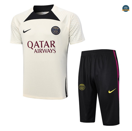 Outlet Cfb3 Camiseta Entrenamiento Paris Saint Germain + Pantalones Cortos 3/4 Equipación Albaricoque 2023/2024 tienda