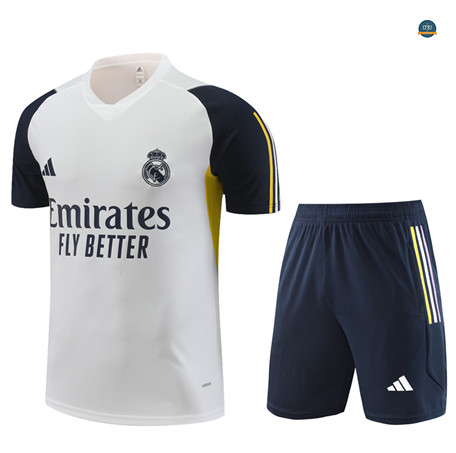 Comprar Cfb3 Camiseta Entrenamiento Real Madrid Niño + Pantalones Cortos Equipación Blanco 2023/2024 baratas