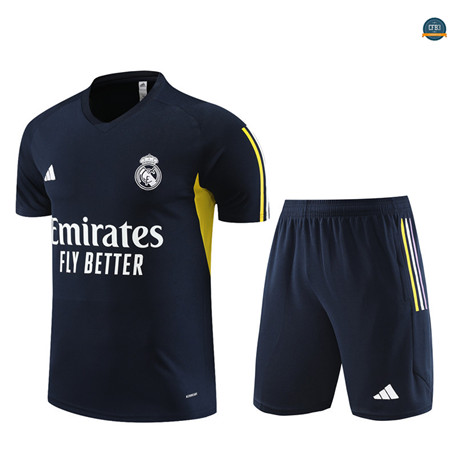 Outlet Cfb3 Camiseta Entrenamiento Real Madrid + Pantalones Cortos Equipación Azul Marino 2023/2024 tienda