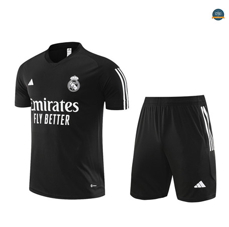 Diseñar Cfb3 Camiseta Entrenamiento Real Madrid + Pantalones Cortos Equipación Negro 2023/2024 baratas