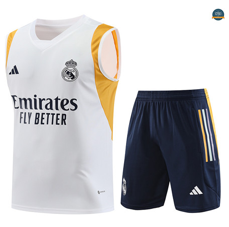 Nuevas Cfb3 Camiseta Entrenamiento Real Madrid Chaleco Pantalones Equipación Blanco 2023/2024 replicas