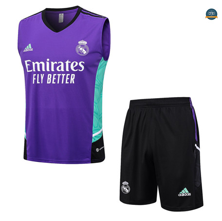 Comprar Cfb3 Camiseta Entrenamiento Real Madrid Chaleco Pantalones Equipación Púrpura 2023/2024 baratas