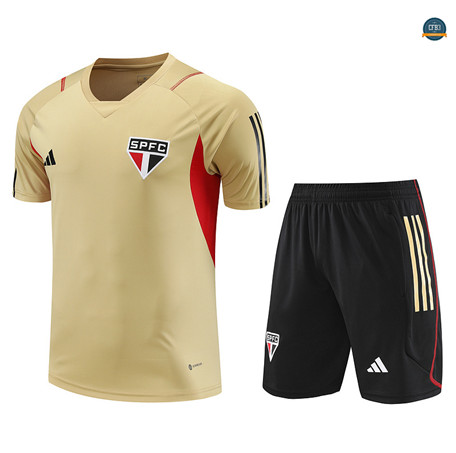 Buscar Cfb3 Camiseta Entrenamiento Sao Paulo + Pantalones Cortos Equipación Amarillo 2023/2024 online