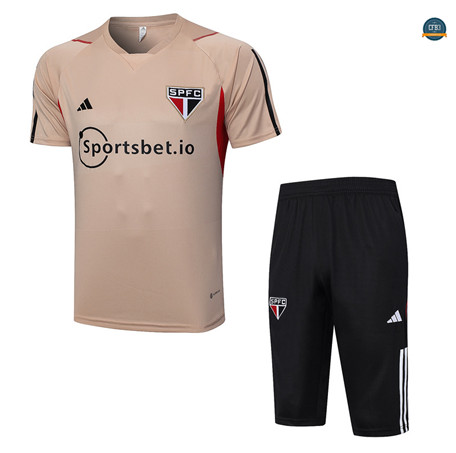 Crear Cfb3 Camiseta Entrenamiento Sao Paulo + Pantalones Cortos Equipación Caqui 2023/2024 tienda