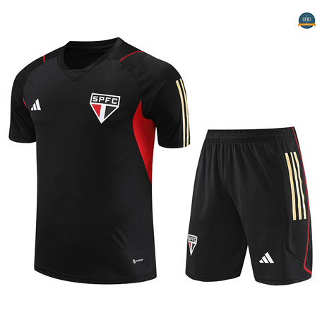 Comprar Cfb3 Camiseta Entrenamiento Sao Paulo + Pantalones Cortos Equipación Negro 2023/2024 baratas