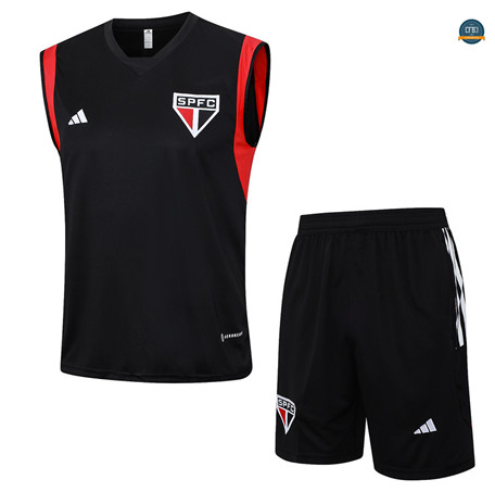 Buscar Cfb3 Camiseta Entrenamiento Sao Paulo Chaleco Pantalones Equipación Negro 2023/2024 online