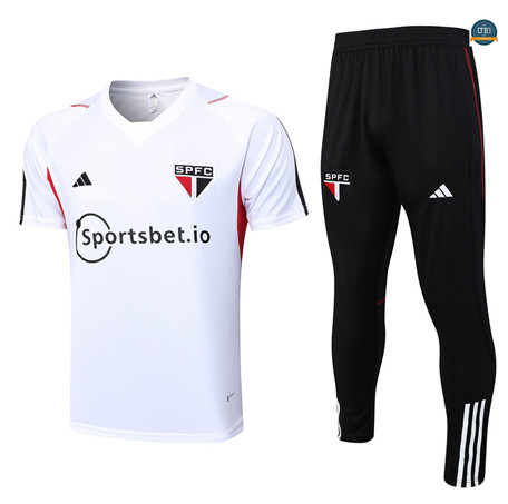 Diseñar Cfb3 Camiseta Entrenamiento Sao Paulo + Pantalones Equipación Blanco 2023/2024 baratas