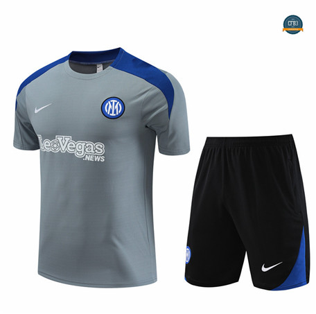 Cfb3 Camisetas Entrenamiento Inter Milan + Pantalón Corto Equipación gris 2024/2025