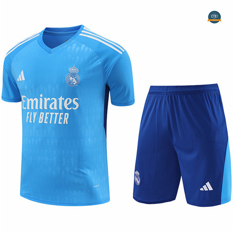 Cfb3 Camiseta Entrenamiento Real Madrid Portero + Pantalón Corto Equipación azul claro 2024/2025