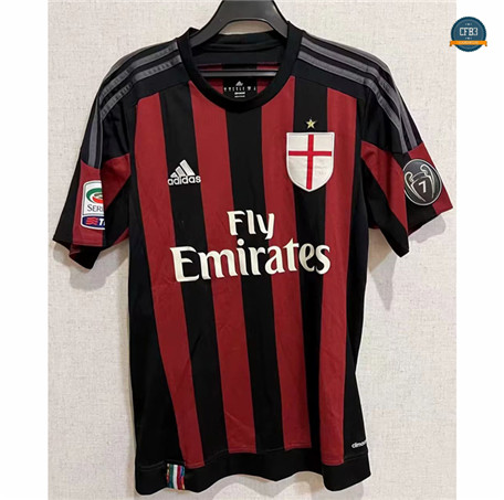 Cfb3 Camisetas Retro 2015-16 AC Milan 1ª Equipación