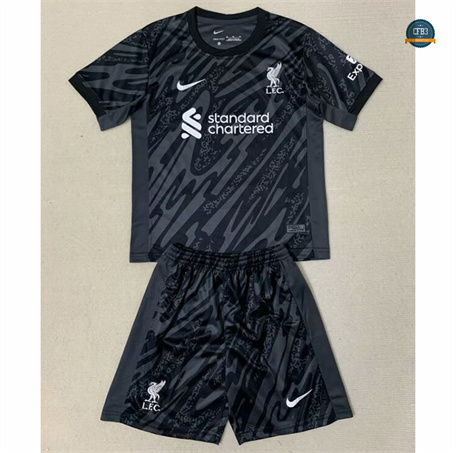 Camiseta futbol Liverpool Niño Equipación Portero Gris/Negro 2024/2025