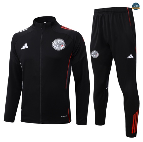 Outlet Chaqueta Chándal Fútbol Ajax Equipación negro/rojo 2025/2026