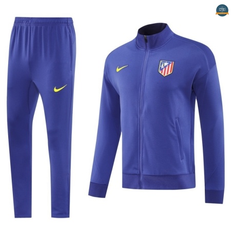 Diseño Chaqueta Chándal Fútbol Atletico Madrid Equipación Azul Violeta 2025/2026
