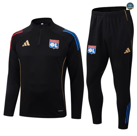 Tienda Chándal Fútbol Lyon Equipación negro/Azul/rojo 2025/2026