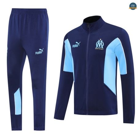 Venta Chaqueta Chándal Fútbol Marsella Equipación Azul marino/Azul claro 2025/2026