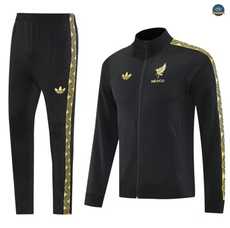 Diseñar Chaqueta Chándal Fútbol México Equipación negro/amarillo 2025/2026