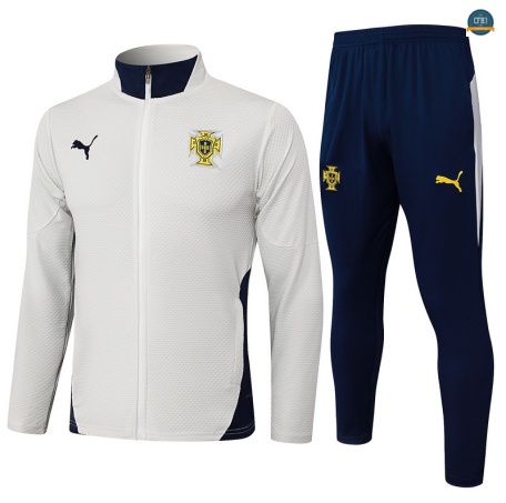 Diseñar Chaqueta Chándal Fútbol Portugal Equipación Blanco/Azul marino 2025/2026