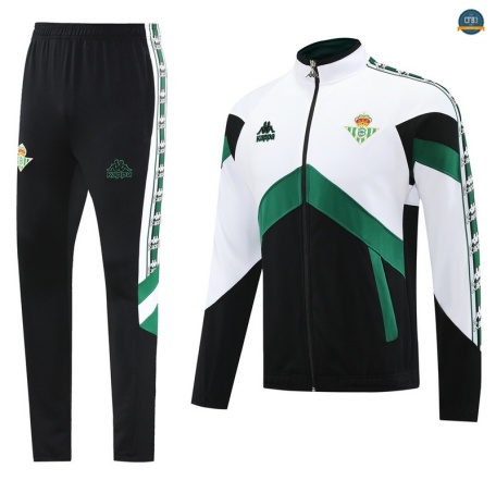Outlet Chaqueta Chándal Fútbol Real Betis Equipación Blanco/negro/verde 2025/2026