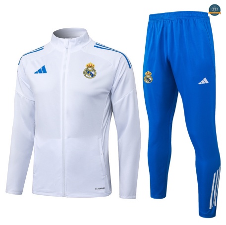 Outlet Chaqueta Chándal Fútbol Real Madrid Equipación Blanco/Azul 2025/2026