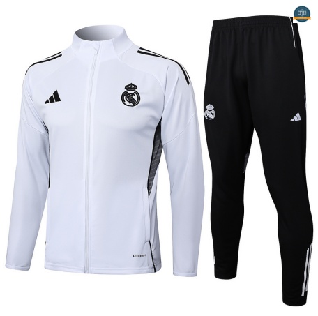 Replicas Chaqueta Chándal Fútbol Real Madrid Equipación Blanco/negro 2025/2026