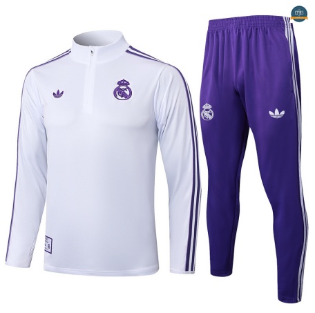 Tienda Chándal Fútbol Real Madrid Equipación Blanco/Violeta 2025/2026