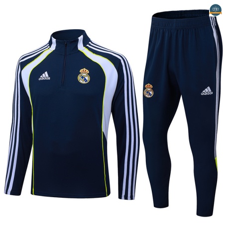 Diseño Chándal Fútbol Real Madrid Equipación Azul marino/Blanco/verde 2025/2026
