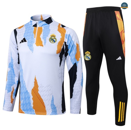 Diseño Chándal Fútbol Real Madrid Equipación Azul/Blanco/amarillo 2025/2026