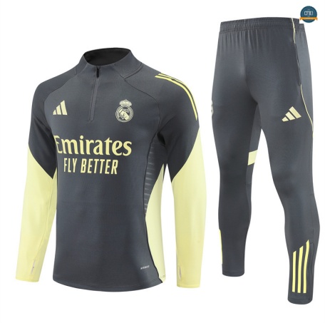 Venta Chándal Fútbol Real Madrid Equipación Gris oscuro/amarillo 2025/2026