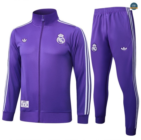 Diseñar Chaqueta Chándal Fútbol Real Madrid Equipación Violeta/Blanco 2025/2026