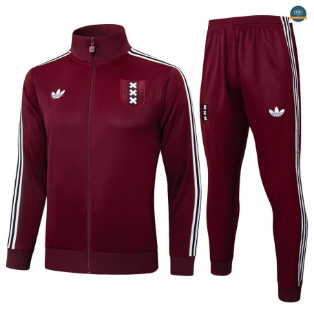 Outlet Chaqueta Chándal Fútbol Ajax Enfant Equipación rojo/Blanco 2025/2026