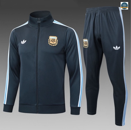 Tailandia Chaqueta Chándal Fútbol Argentina Enfant Equipación Gris oscuro/Azul 2025/2026