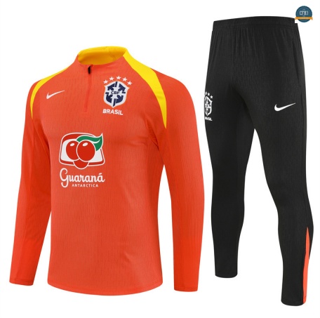 Diseñar Chándal Fútbol Brasil Enfant Equipación Naranja/amarillo 2025/2026