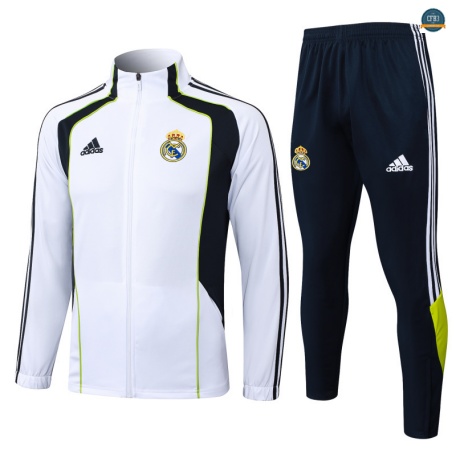 Tienda Chaqueta Chándal Fútbol Real Madrid Enfant Equipación Blanco/verde 2025/2026