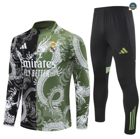 Replicas Chándal Fútbol Real Madrid Enfant Equipación negro/verde 2025/2026