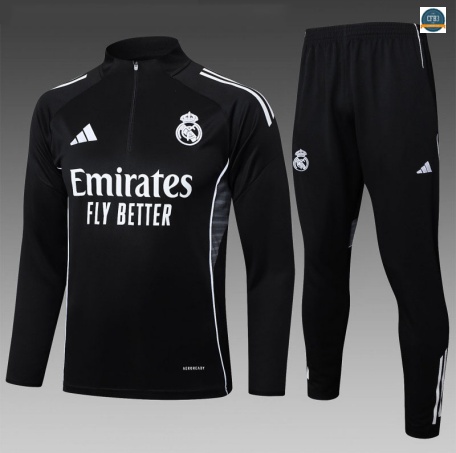 Tailandia Chándal Fútbol Real Madrid Enfant Equipación negro/Blanco 2025/2026