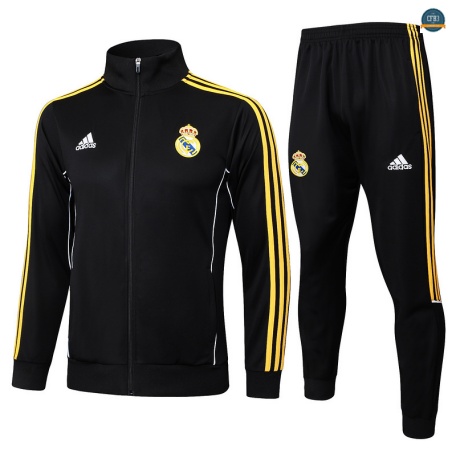 Diseño Chaqueta Chándal Fútbol Real Madrid Enfant Equipación negro/amarillo 2025/2026