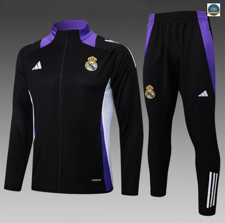 Buscar Chaqueta Chándal Fútbol Real Madrid Enfant Equipación negro/Violeta 2025/2026