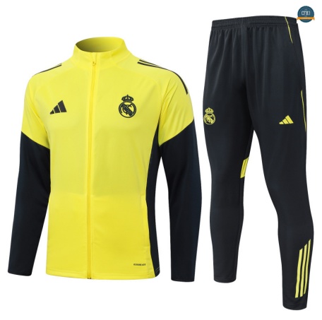Nuevas Chaqueta Chándal Fútbol Real Madrid Enfant Equipación amarillo/negro 2025/2026