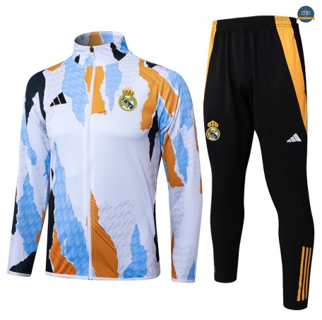 Tailandia Chaqueta Chándal Fútbol Real Madrid Enfant Equipación Azul/Blanco/amarillo 2025/2026