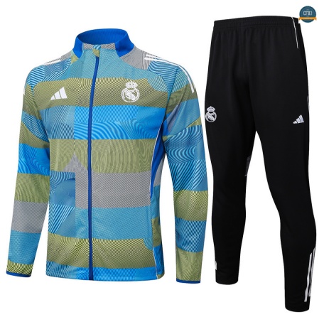 Diseño Chaqueta Chándal Fútbol Real Madrid Enfant Equipación Azul/verde/negro 2025/2026