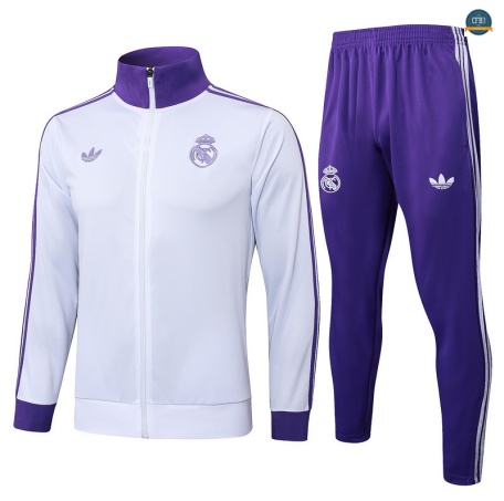 Tailandia Chaqueta Chándal Fútbol Real Madrid Enfant Equipación Violeta/Blanco 2025/2026