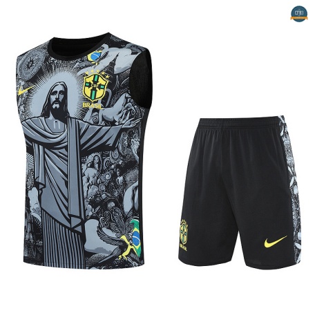 Ofertas sin mangas Brasil Equipación Gris/Dorado 2025/2026