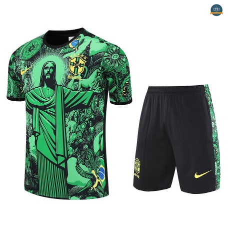 Venta Brasil + Pantalón Equipación verde/negro 2025/2026